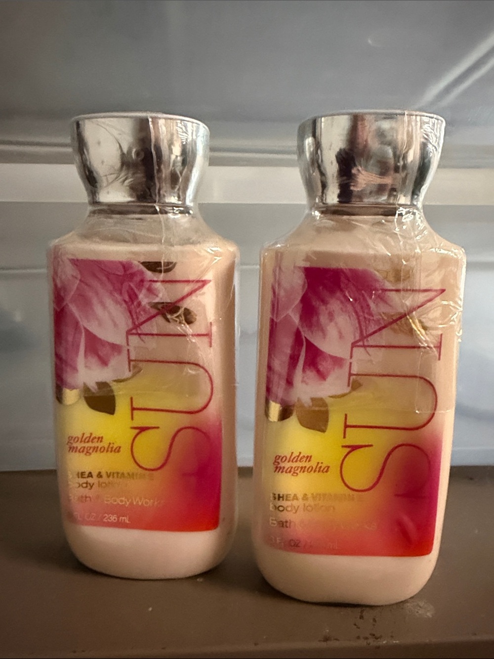Lot two Brand new sealed full size Golden magnolia sun bath & body works lotion